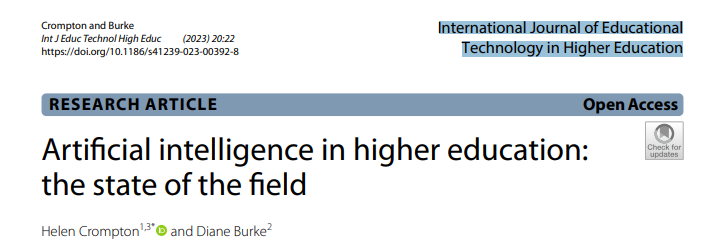 This systematic review provides unique fndings with an up-to-date examination of artifcial intelligence (AI) in higher education (HE) from 2016 to 2022.