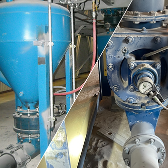 Dense phase pressure pot and dilute phase Rotary Airlock