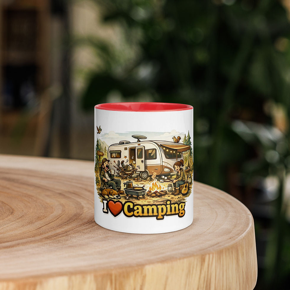 Miniaturbild: T-ONE i love camping Tasse mit farbiger Innenseite