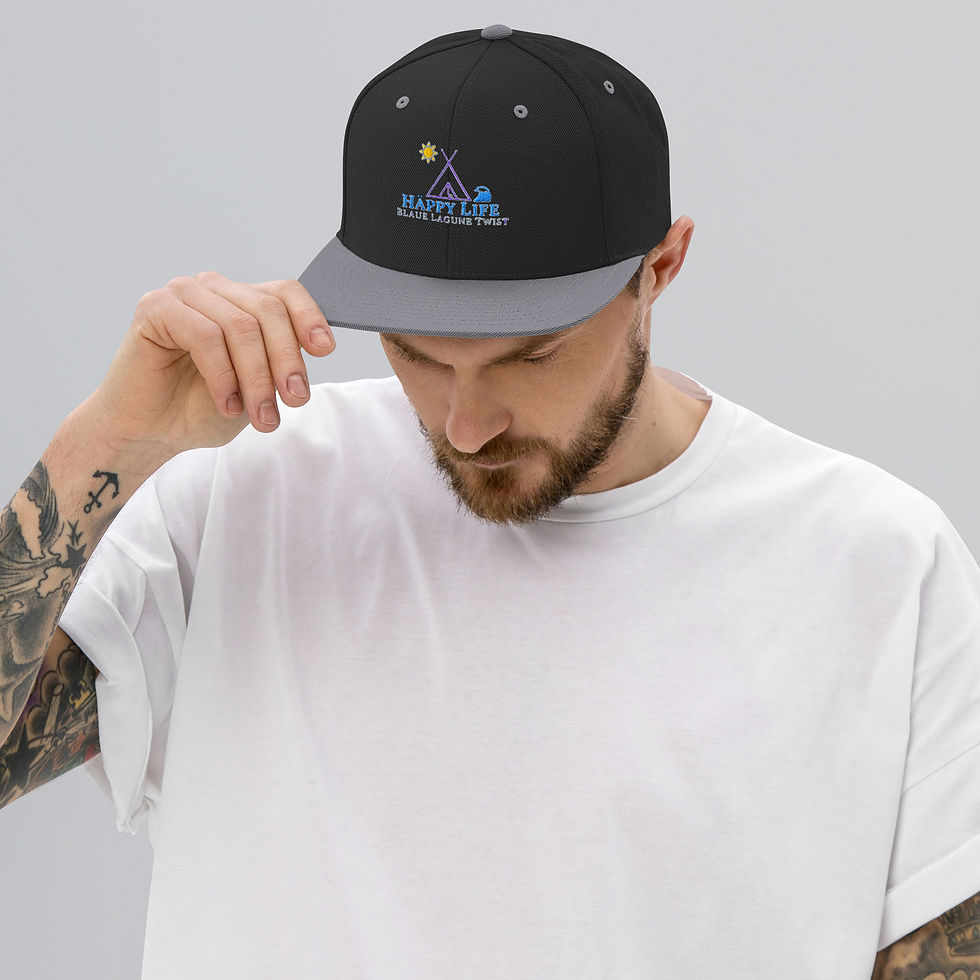 Miniaturbild: T-ONE Snapback-Cap unisex Häppy Life „blaue Lagune“