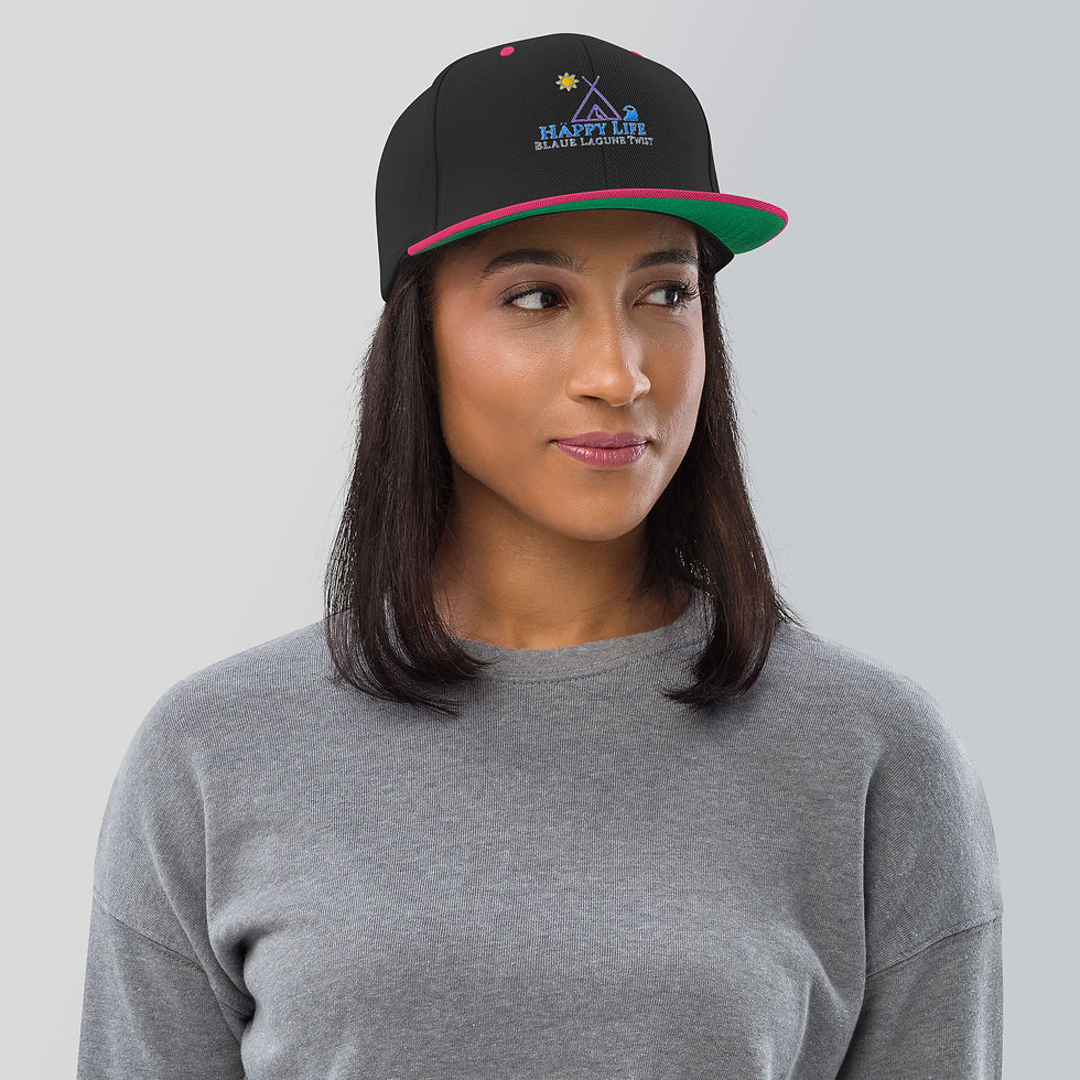 Miniaturbild: T-ONE Snapback-Cap unisex Häppy Life „blaue Lagune“