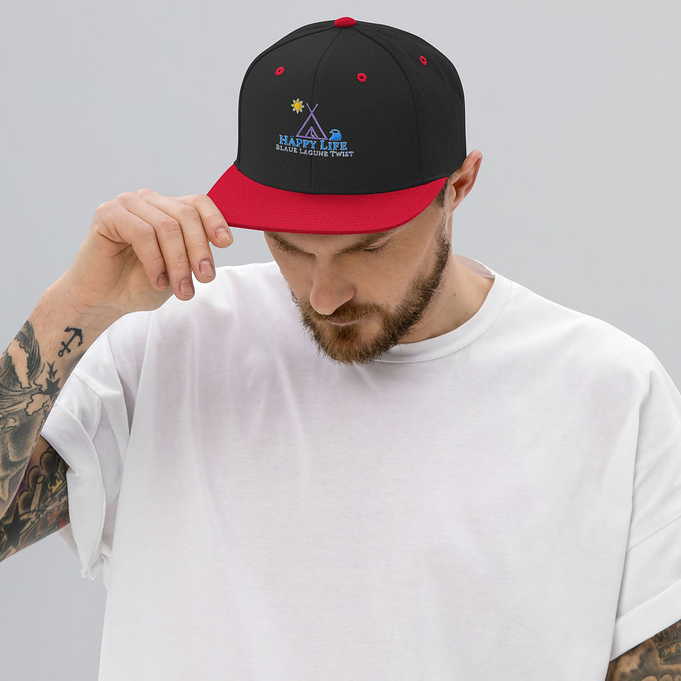Miniaturbild: T-ONE Snapback-Cap unisex Häppy Life „blaue Lagune“