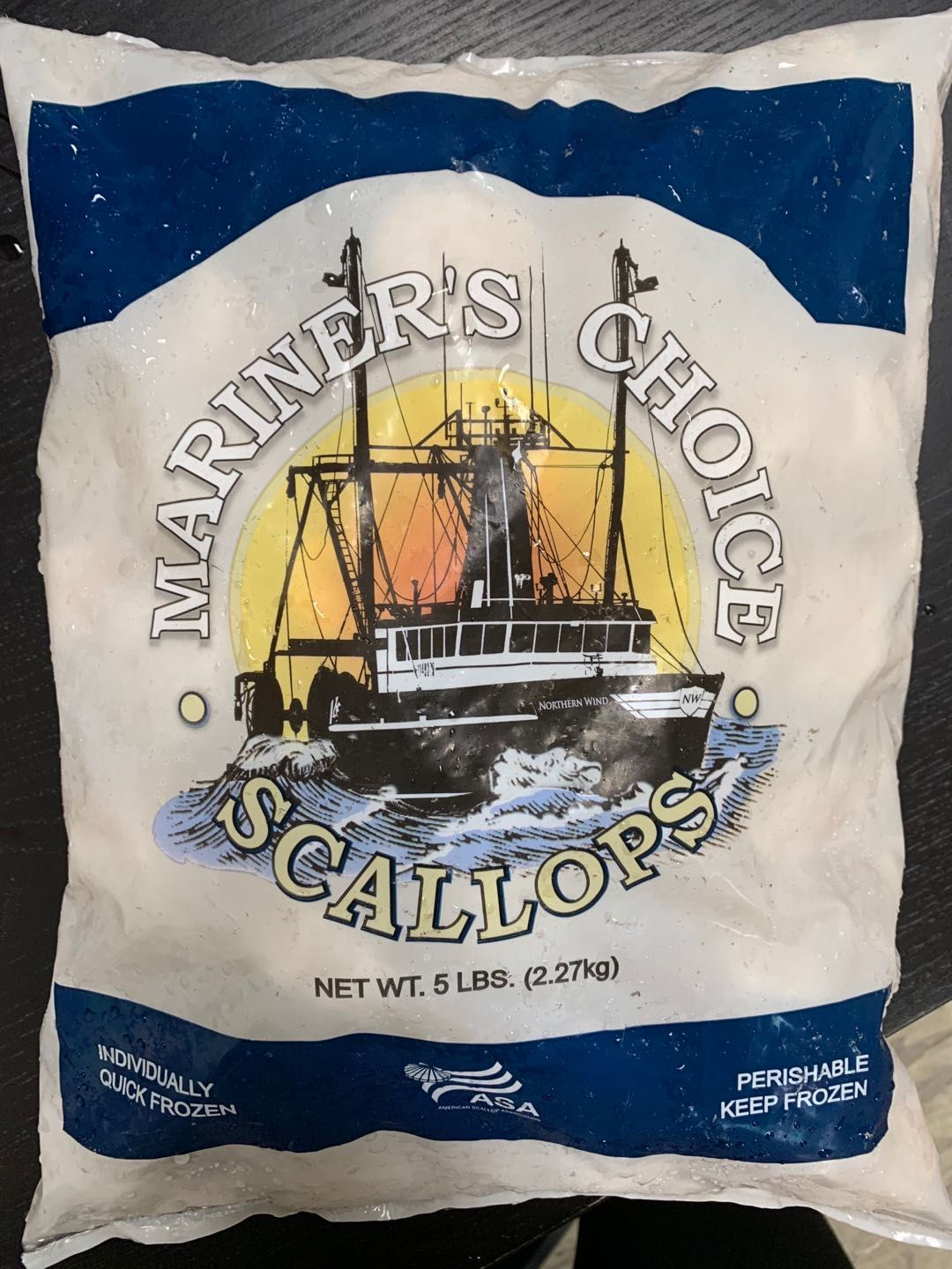Mariner's Choice Scallops (10-20 pieces),5 lbs/bag 冰冻带子