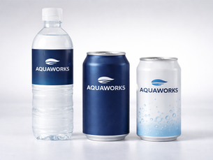 Private label bottled and canned water in Australia with custom branding using Aquaworks production