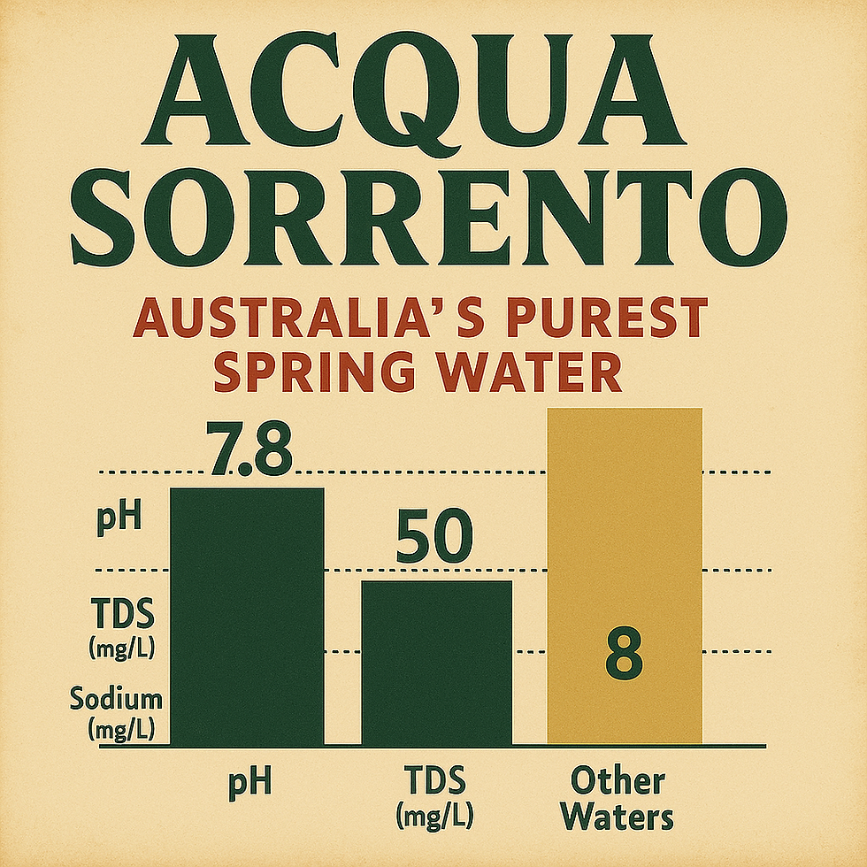 Acqua Sorrento Australia’s purest Italian-inspired sparkling water infographic with mineral analysis