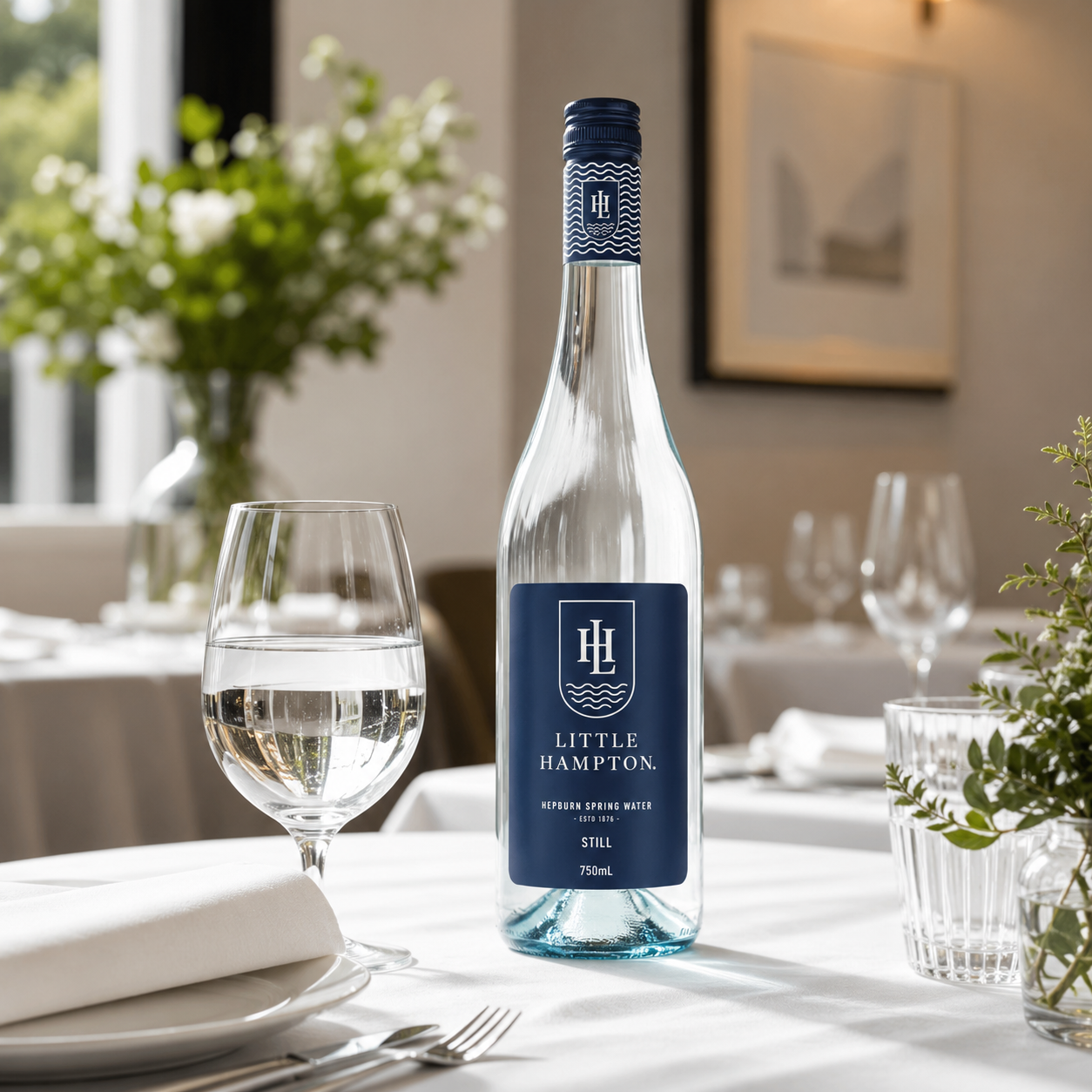 Little Hampton Australian Still Spring Water 750mL Glass Bottles (12 Pack)