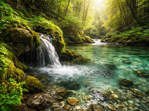 Natural spring water source in Australia showing clear flowing water and mineral-rich environment