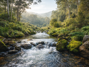 Australian spring water source in Hepburn region showing natural landscape and pure water environment