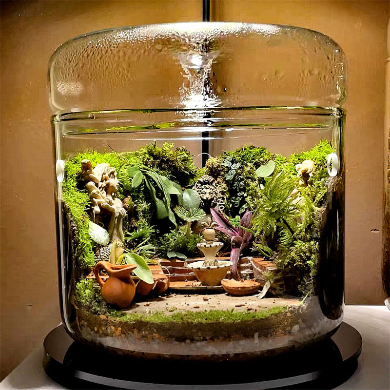 Thumbnail: Handmade Glass Terrarium Bottle – Dew Collection Vase for Succulents & Moss La