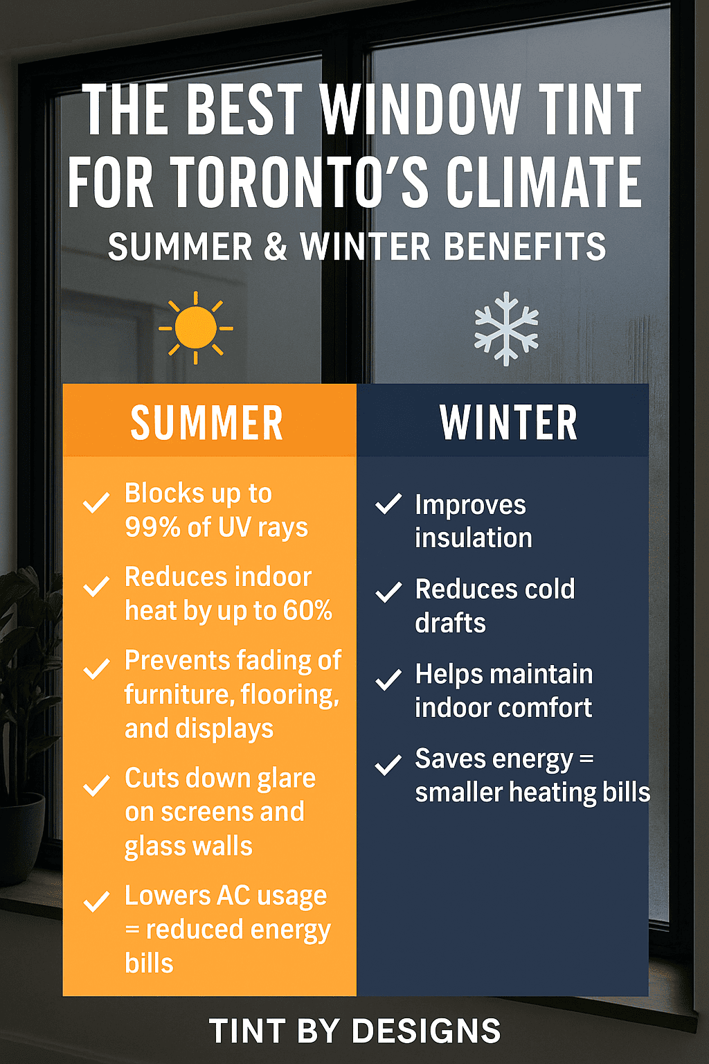 ❄️☀️ The Best Window Tint for Toronto’s Climate: Summer & Winter Benefits
