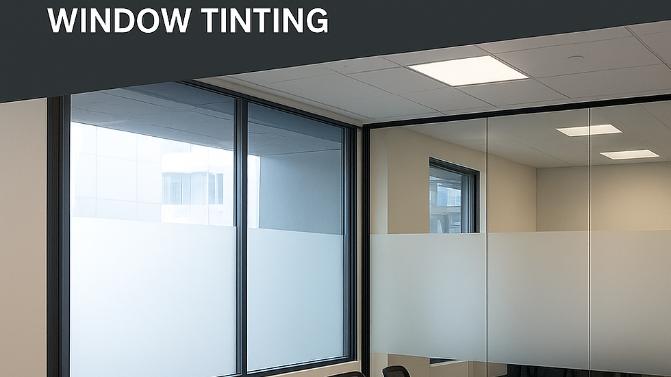 Commercial office window tinting installation in Toronto