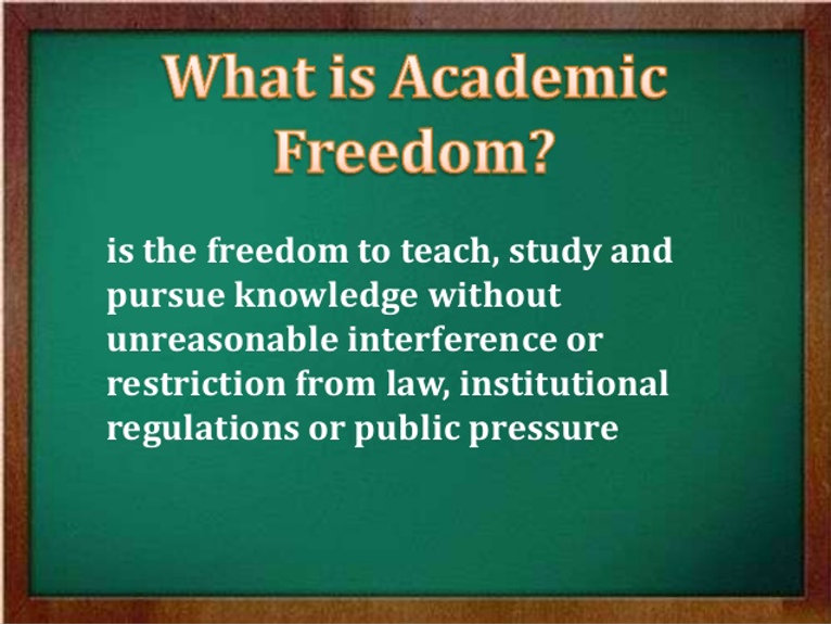 Academic Freedom Examples Standing behind academic freedom