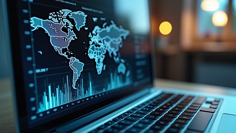 Close-up view of a digital value stream map displayed on a laptop screen
