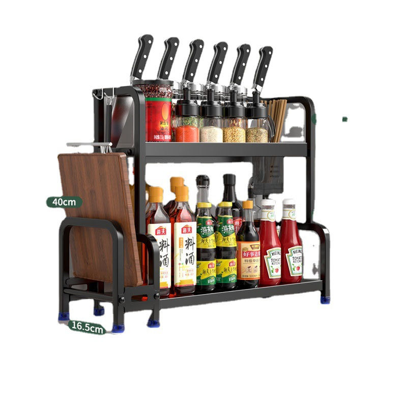 Miniatura: Multifunctional Kitchen Organizer Rack with Spice Shelves
