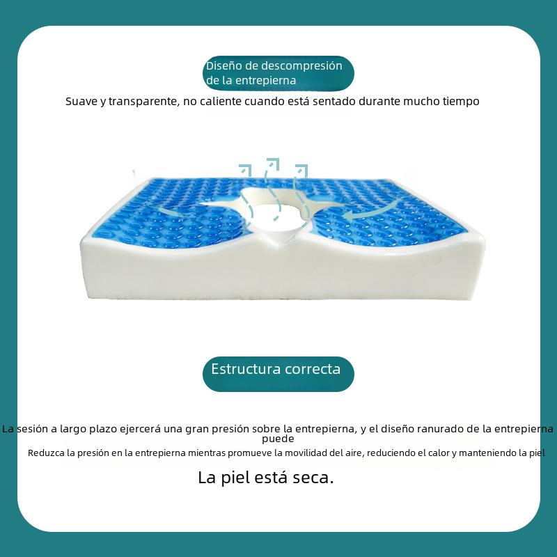 Miniatura: Memory Foam Gel Seat Cushion for Comfort and Support