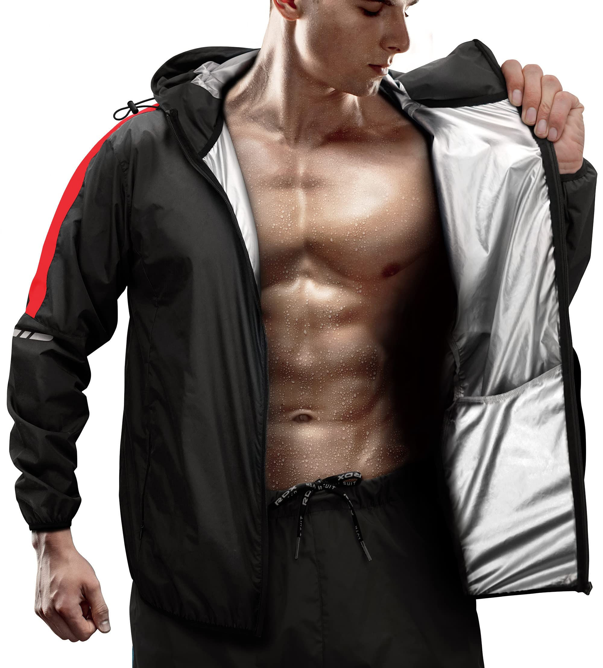 RDX Sauna Suit Weight Loss Sweat Heat Suit with Hood Fitness Workout Men Women