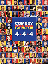 Poster for the Comedy Gives Back Laugh Aid event.