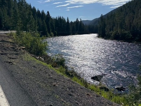 Day 10 - Somewhere along the Clearwater about 33 miles shy of the top of Lolo pass to the city of Lolo on the otherside!
