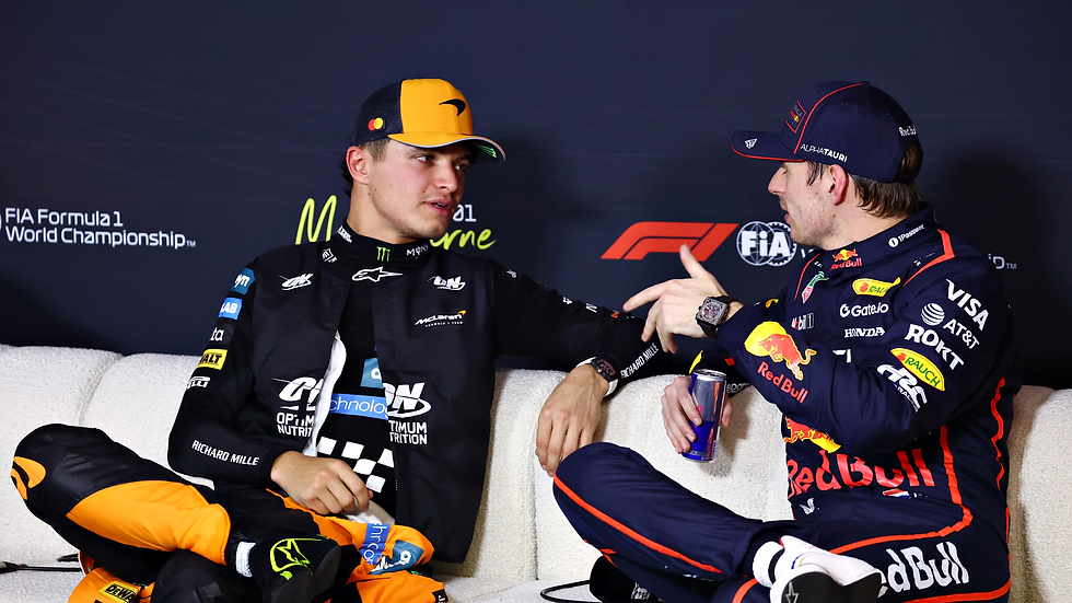 Max Verstappen y Lando Norris post qualy. Créditos: Clive Rose/Getty Images
