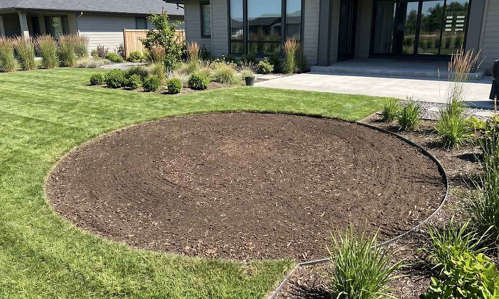 A neatly leveled yard after a professional stump removal and grinding service.