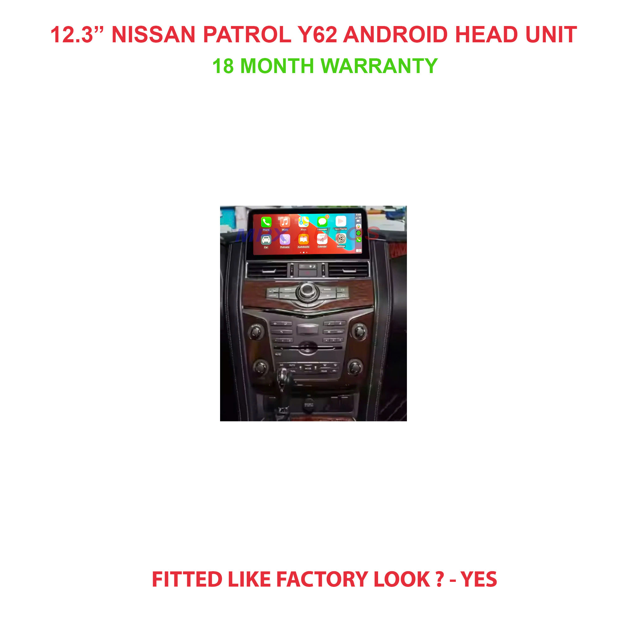 12.3 inch nissan patrol 2013-2024 head unit wireless apple carplay