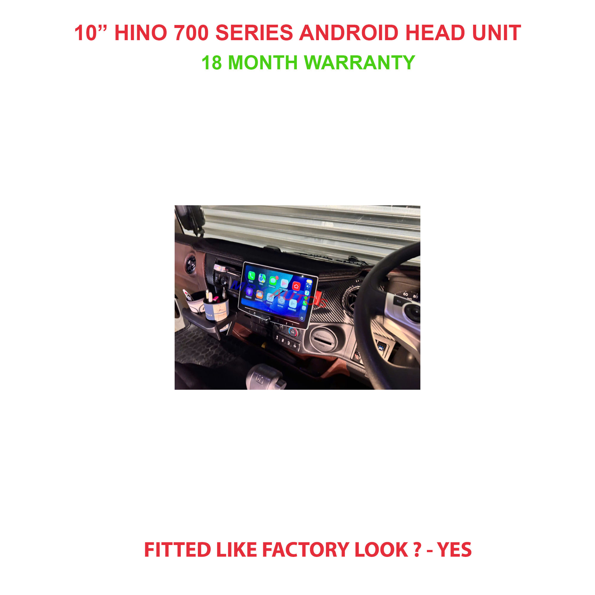 10 inch hino 700 series head unit plug n play rotatable 360 degree