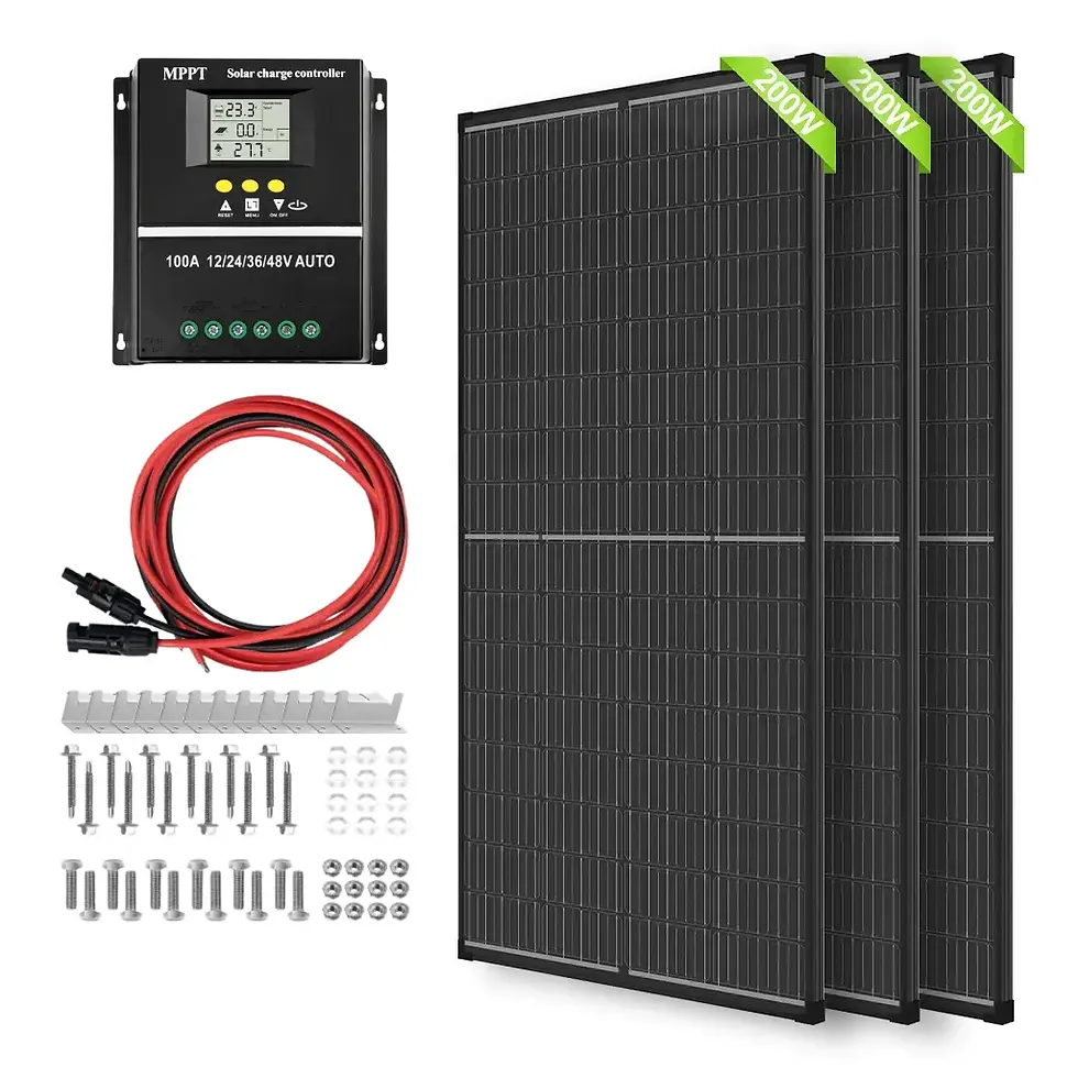 Thumbnail: 600W 12V (200W*3) Complete MPPT Off Grid Solar Kit