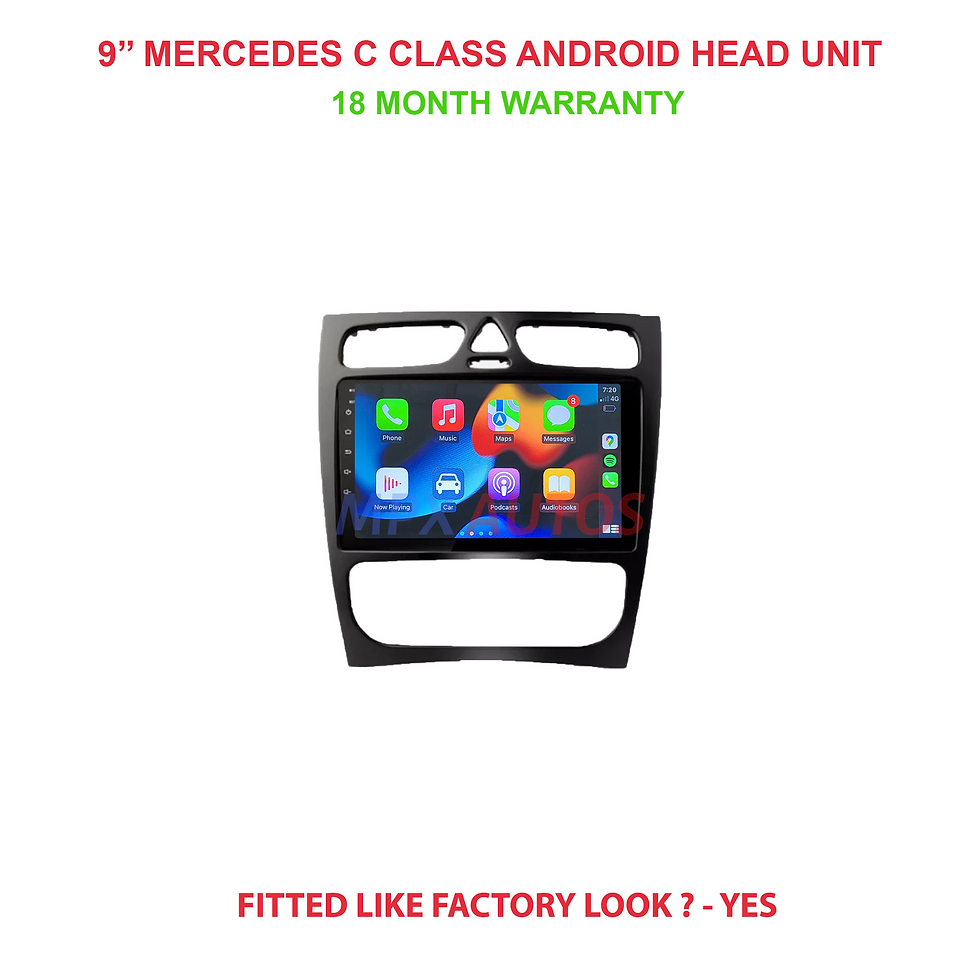 9 inch mercedes c class 2002-2005 head unit wireless apple carplay