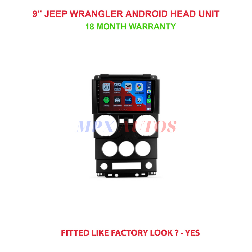 9 inch jeep wrangler 2007-2010 head unit wireless apple carplay