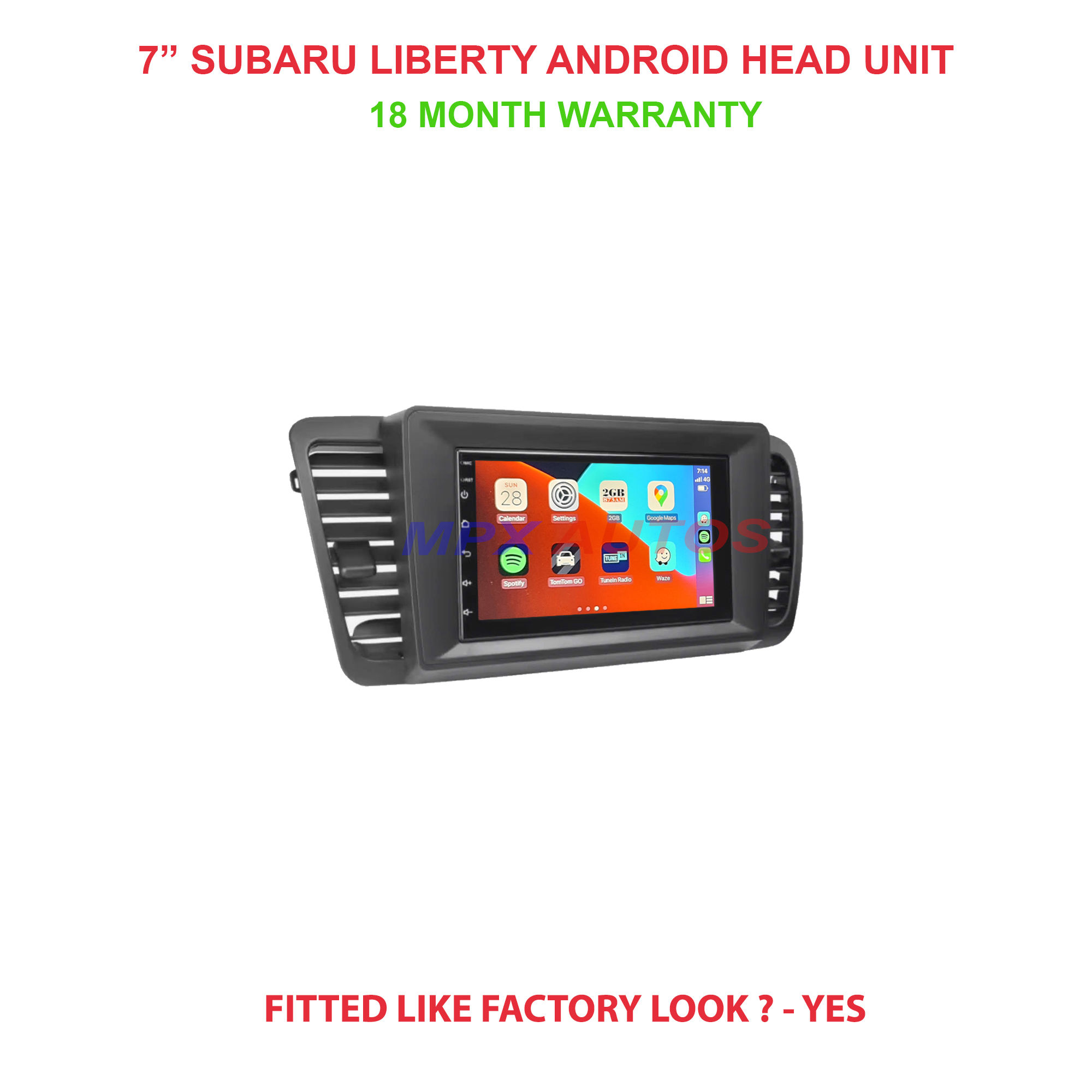 7 inch subaru liberty 2003-2009 mcintosh sound head unit wireless apple carplay