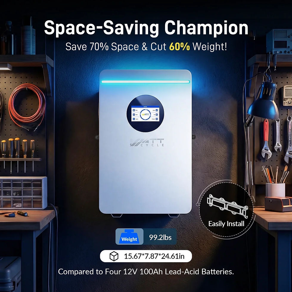 Thumbnail: WattCycle 5.12kWh 48V 100Ah Wall-Mount LiFePO4 Battery