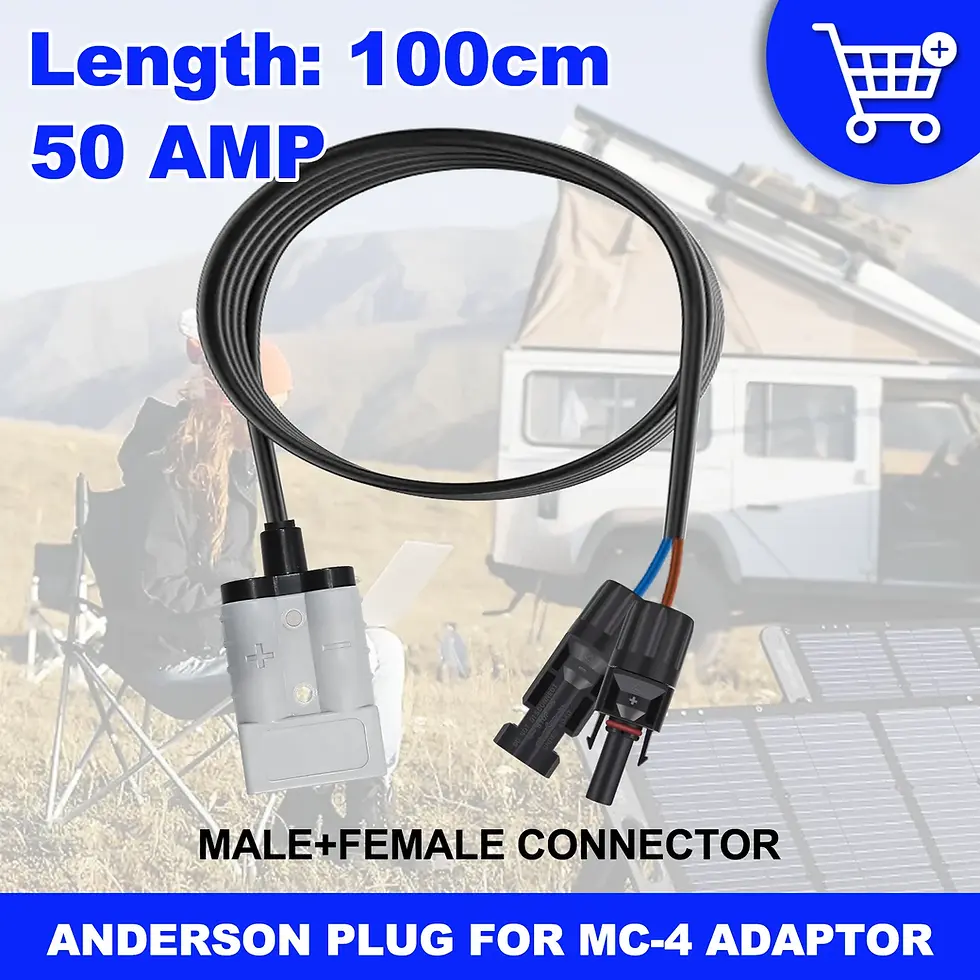 Thumbnail: 50amp Anderson Plug To MC-4 Connectors Cable For Solar Panel Kit IP67 1M