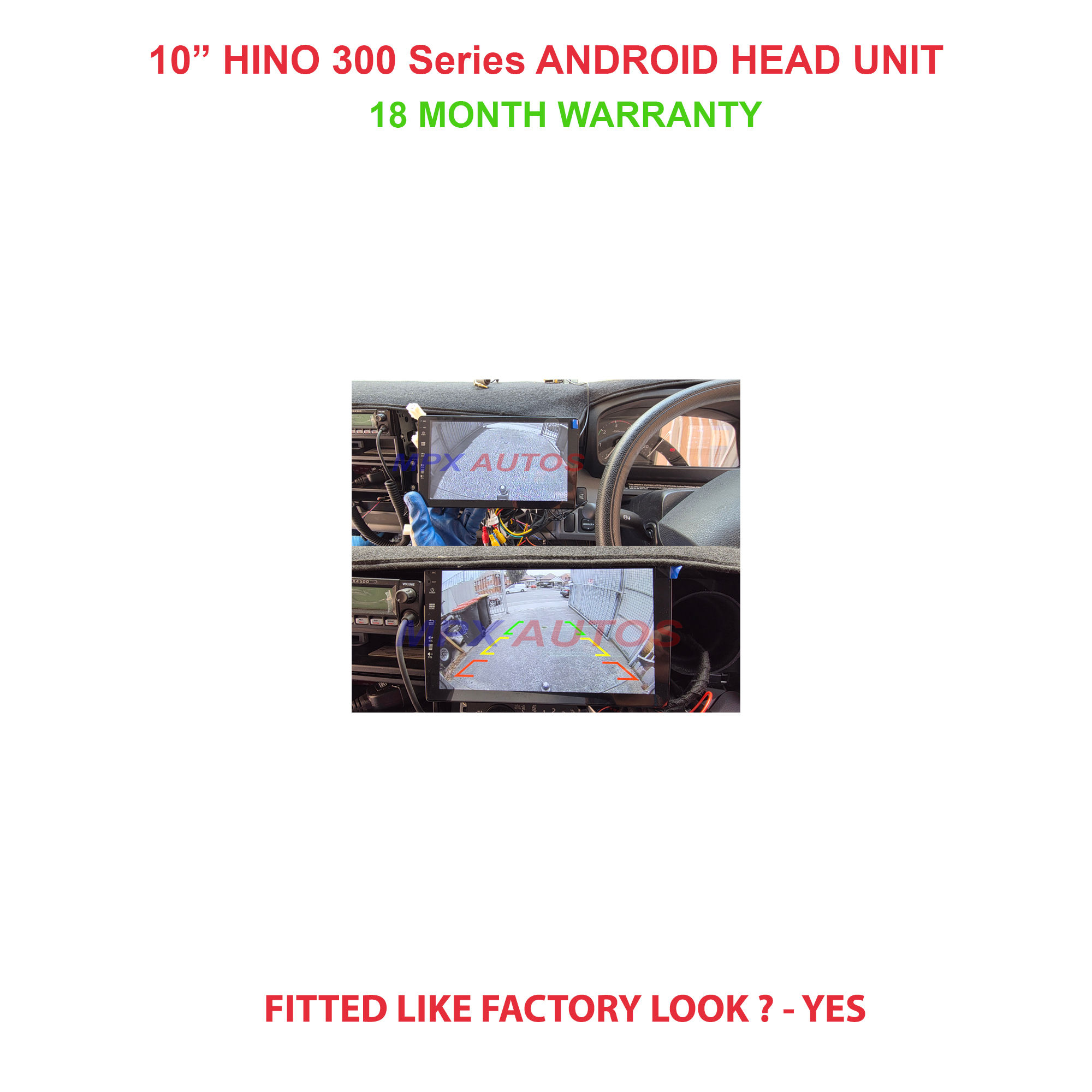 10 inch hino 300 series head unit wireless apple carplay