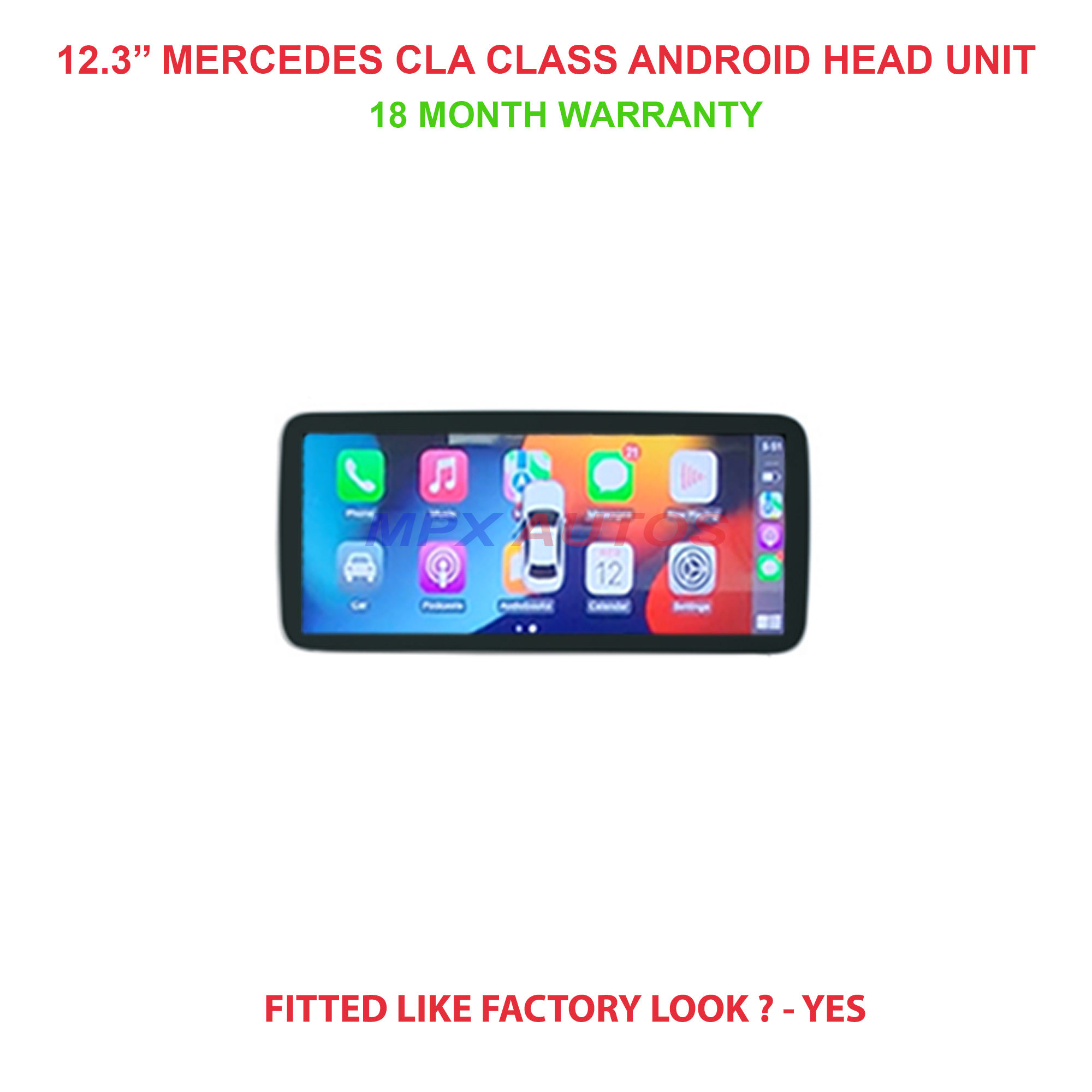 12.3 inch mercedes cla class 2015-2018 head unit wireless apple carplay