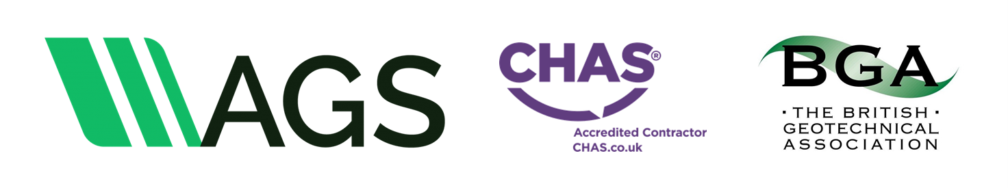 AGS, CHAS and British Geotechnical Association logos