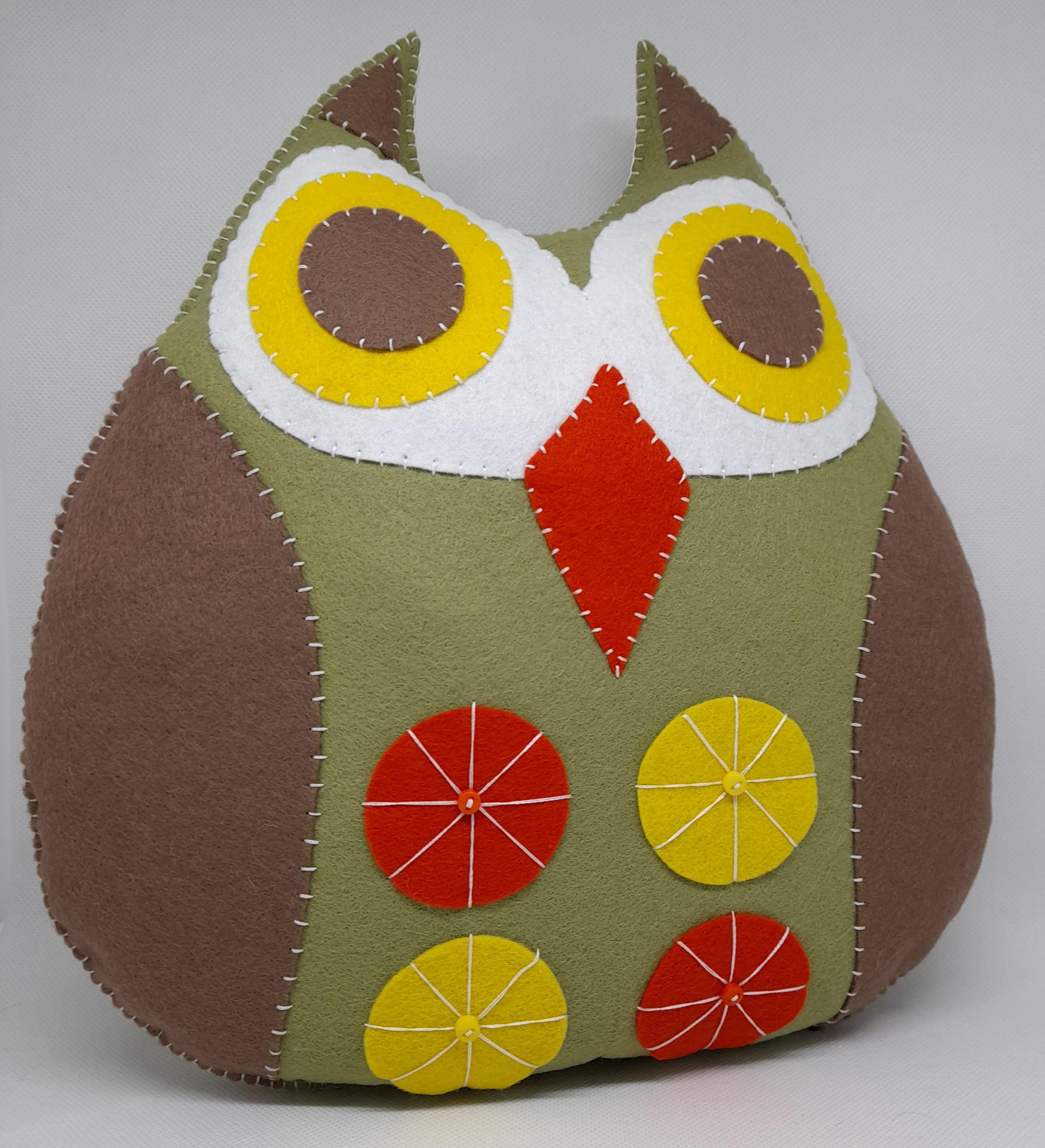 Hand sewn owl cushion