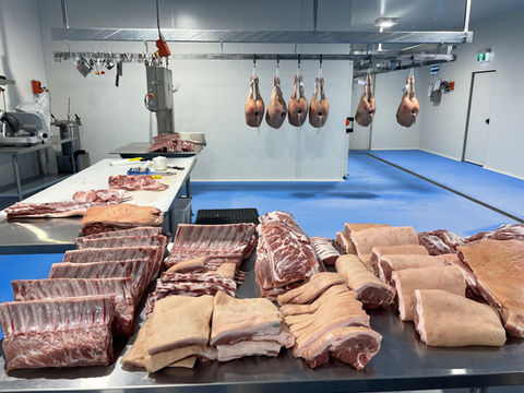 Clean and modern boning room facility for meat processing