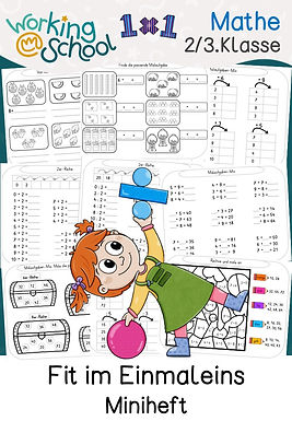 Miniheft zum Thema Einmaleins für Grundschule Klasse 2 bis 3 in Mathe