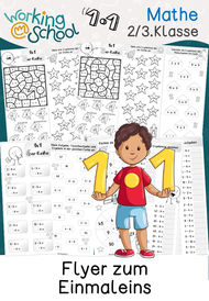 Flyer zum Thema Einmaleins für Grundschule Klasse 2 bis 3 in Mathe