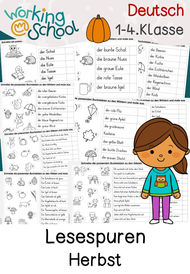 Miniheft zum Thema Lesespuren Herbst für Grundschule Klasse 1-4 in Deutsch