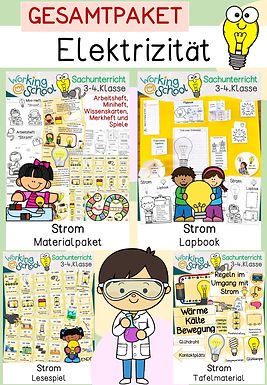 XXL-Materialpaket zum Thema Strom für Grundschule Klasse 3-4 in Sacharbeit