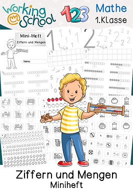 Miniheft zum Thema Ziffern und Mengen für Grundschule Klasse 1 in Mathe