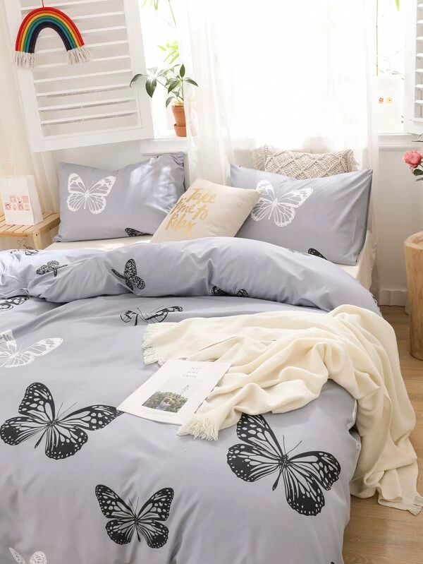 Miniatura: Set de cama con mariposa sin relleno