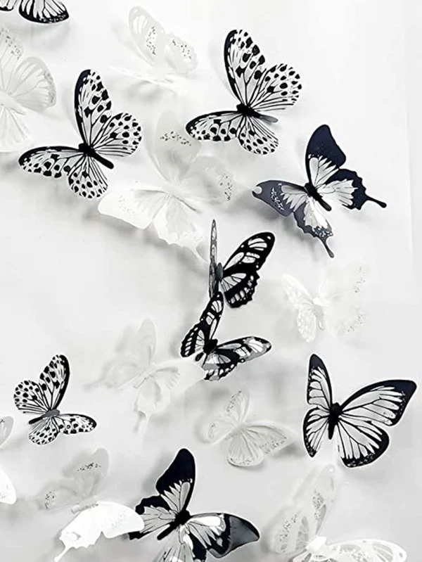 Miniatura: 18 piezas Pegatina con mariposa 3D