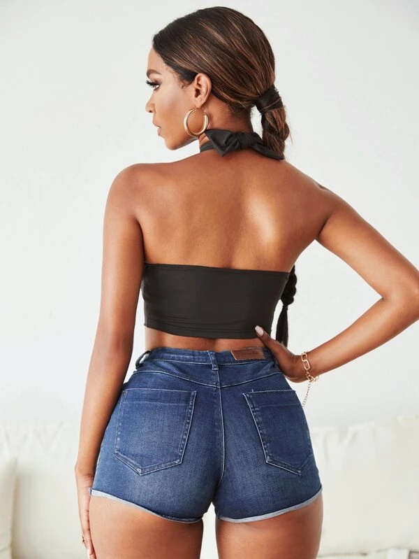 Miniatura: Camis Espalda al aire Cruzado Cinta Liso Sexy