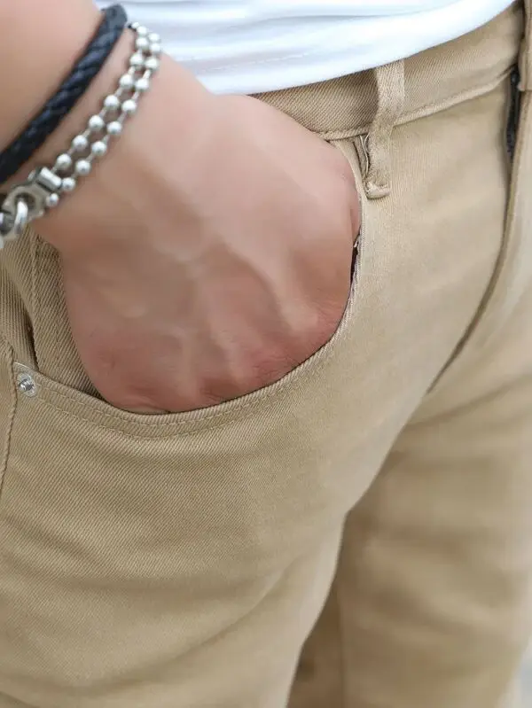Miniatura: Hombres Jeans con bolsillo oblicuo unicolor