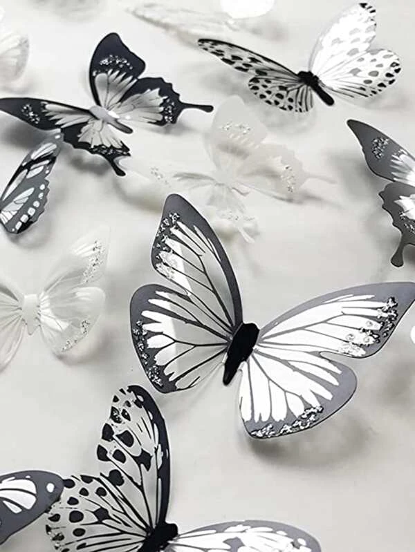 Miniatura: 18 piezas Pegatina con mariposa 3D