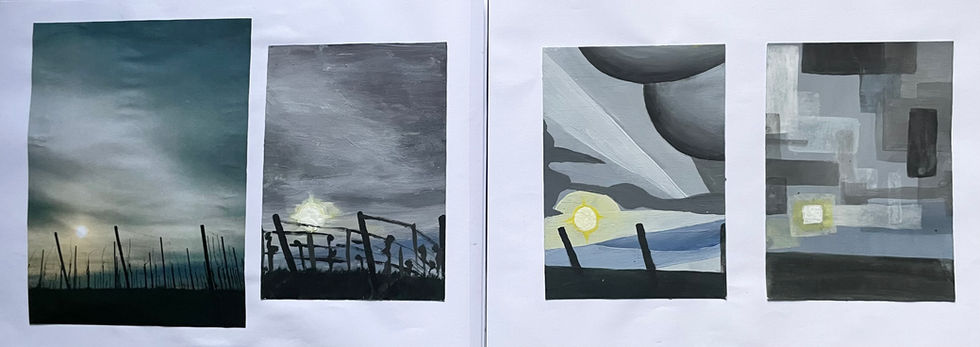 blurry landscape, abstraction of a photograph, inspired by cubism