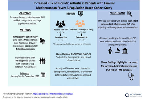 FMF et rhumatisme psoriasique : un risque plus élevé qu’attendu
