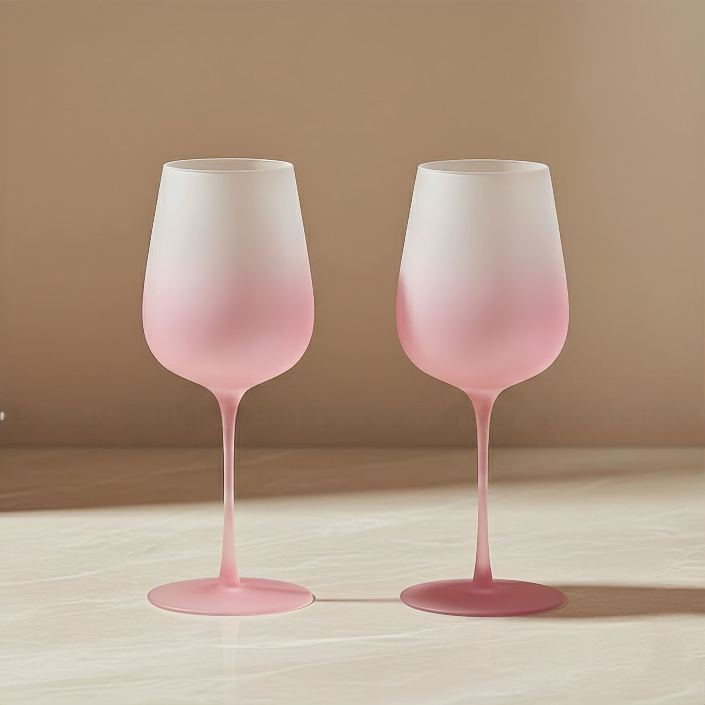 Pink Frosted Red Wine Glass